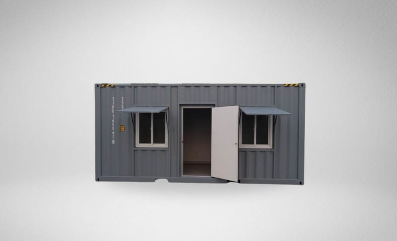 Shipping Container Site Office Image with Door and Windows